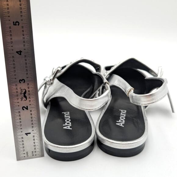 Abound Kadia Slingback Pointed Toe Flat Women's Silver Metallic Size US7M EU37.5 - Picture 4 of 12